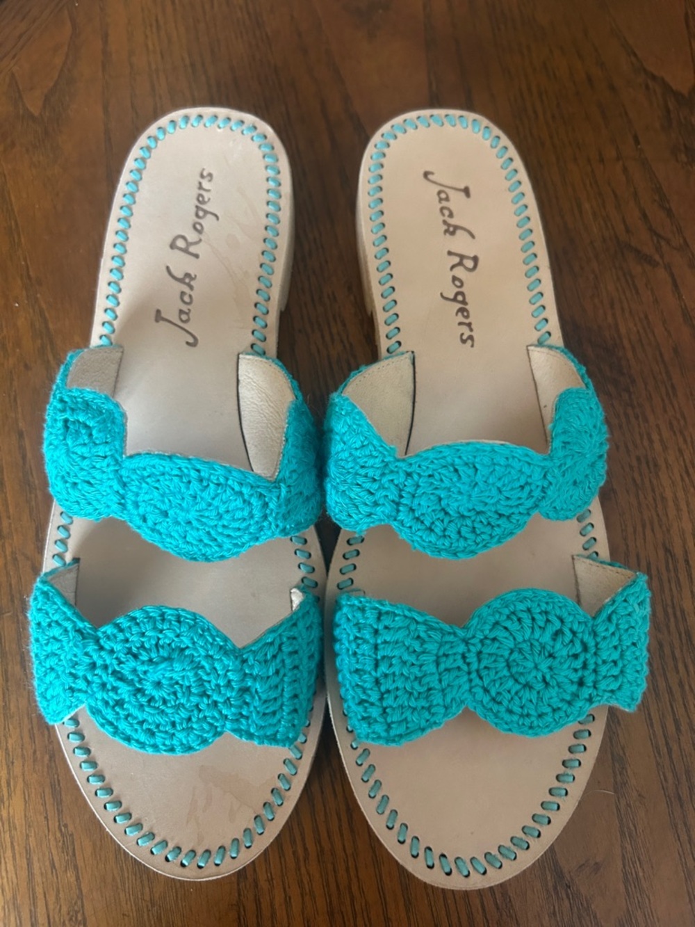 Jack Rogers laurin crochet turquoise sandal 9